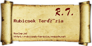 Rubicsek Terézia névjegykártya